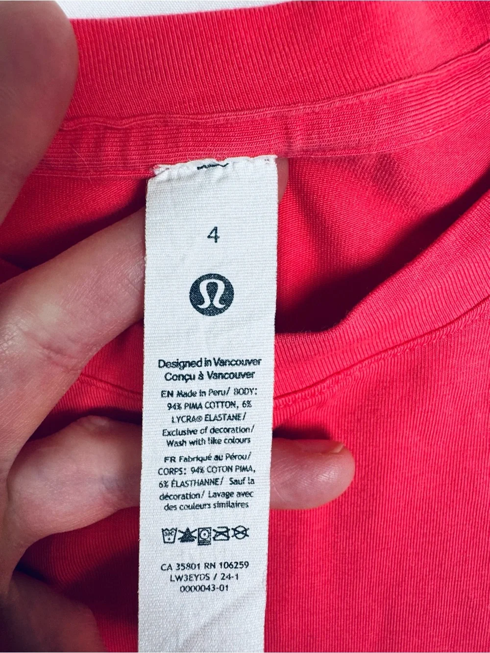 Lululemon Love Crew Short Sleeve T-ShirtLove Red Women’s 4 Retail $48